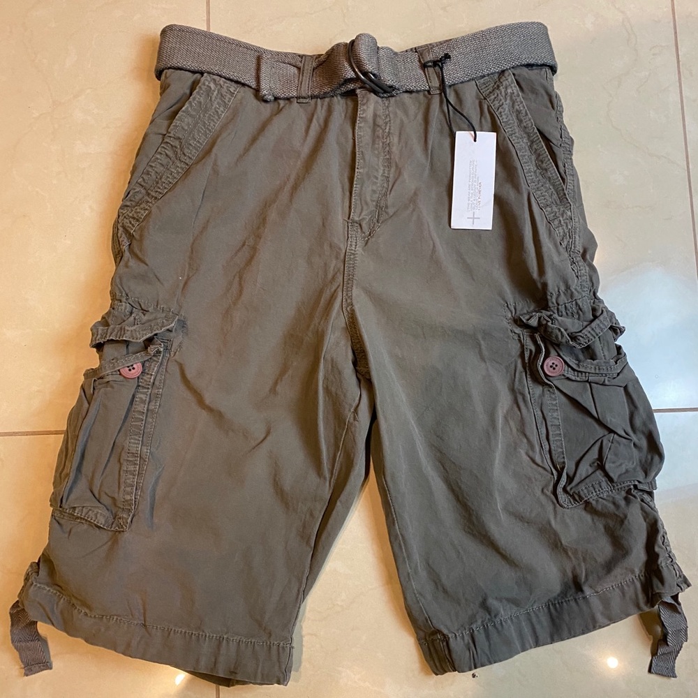 Pj mark cargo shorts (grey)